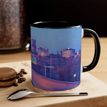 Load image into Gallery viewer, Manchester Night Skyline Ink Link Accent Coffee Mug, 11oz

